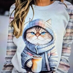 Cozy Cat Graphic Sweatshirt